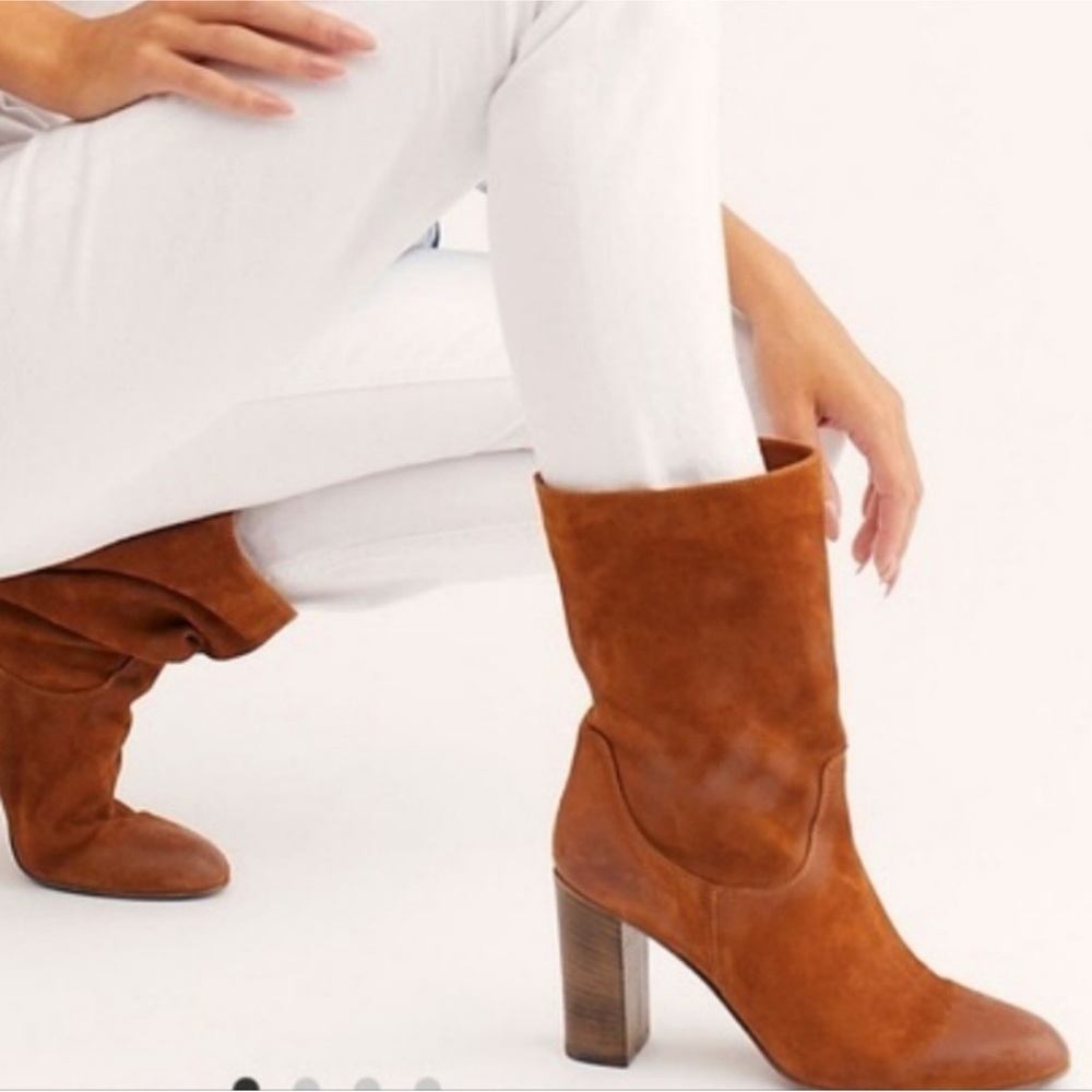 Free People Dakota Suede Brown Slouch Block